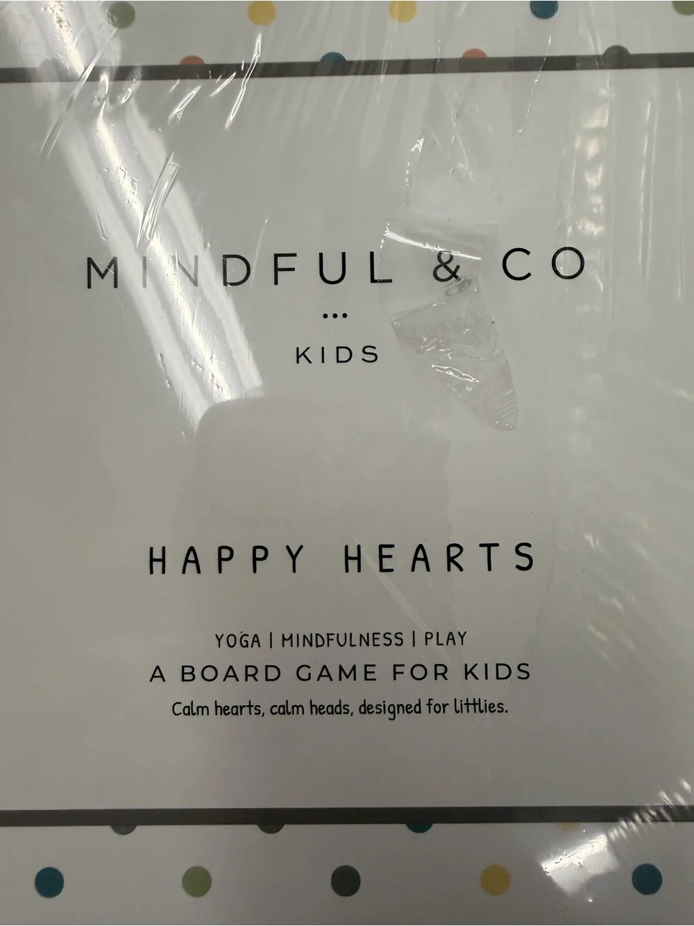MINDFUL&CO Kids Happy Hearts BOARD Game - White Polka Dot YOGA MEMORY CARSS